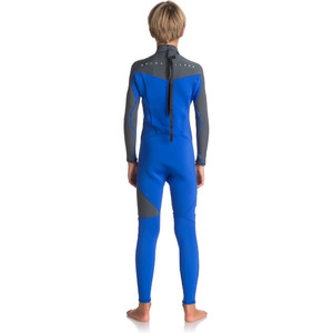 2018 Quiksilver Boys Syncro Series 3/2mm Back Zip Wetsuit HV ROYAL BLUE / GUNMETAL GREY EQBW103022